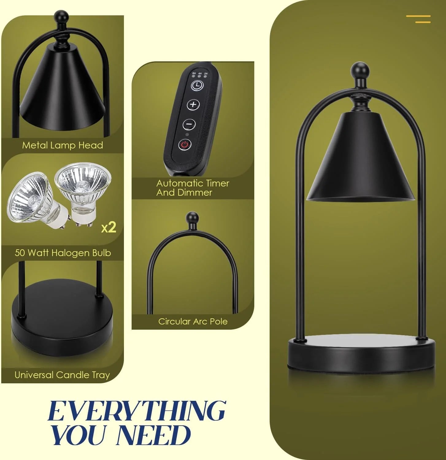 Soilsiu Home Decor Electric Candle Warmer Lamp, Black