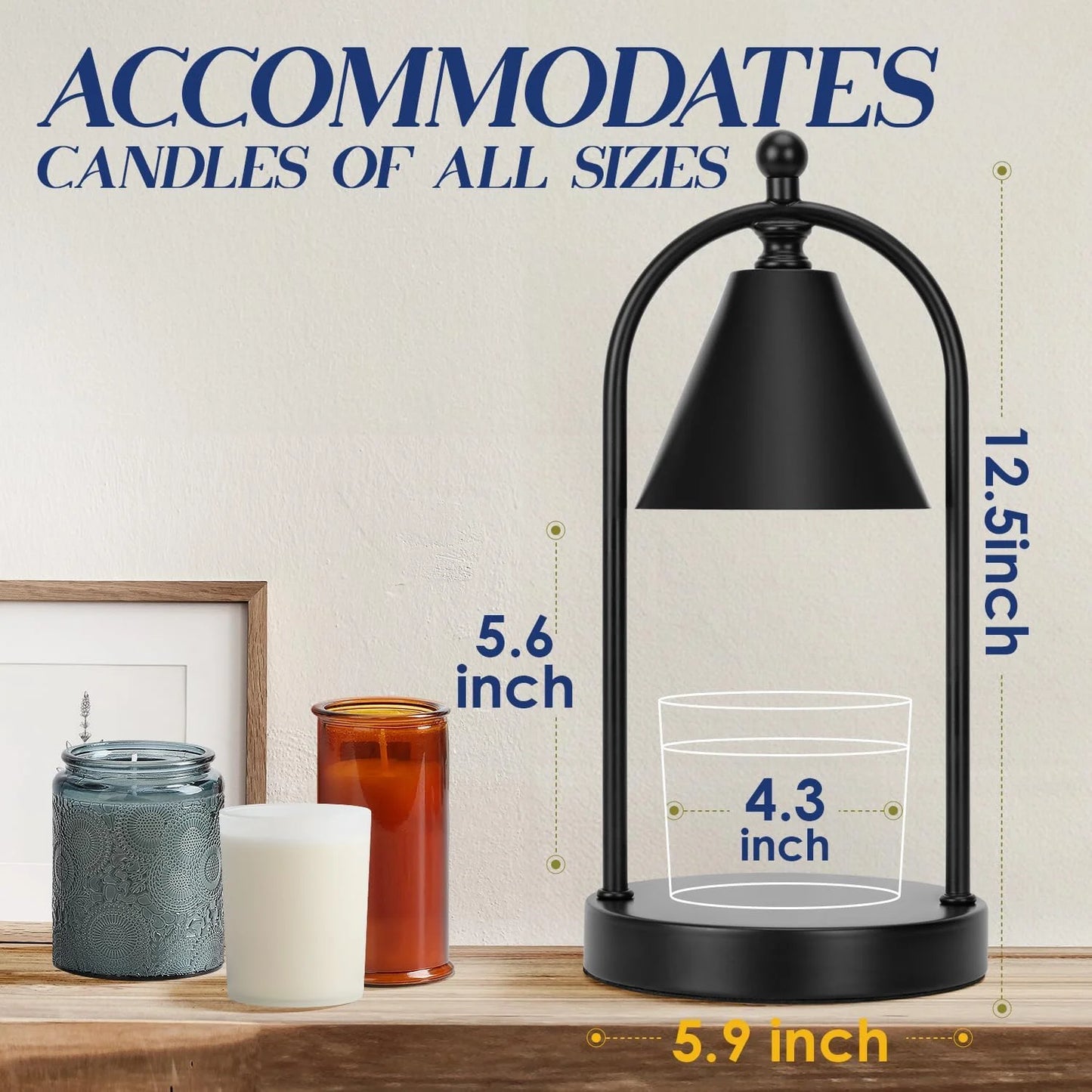 Soilsiu Home Decor Electric Candle Warmer Lamp, Black