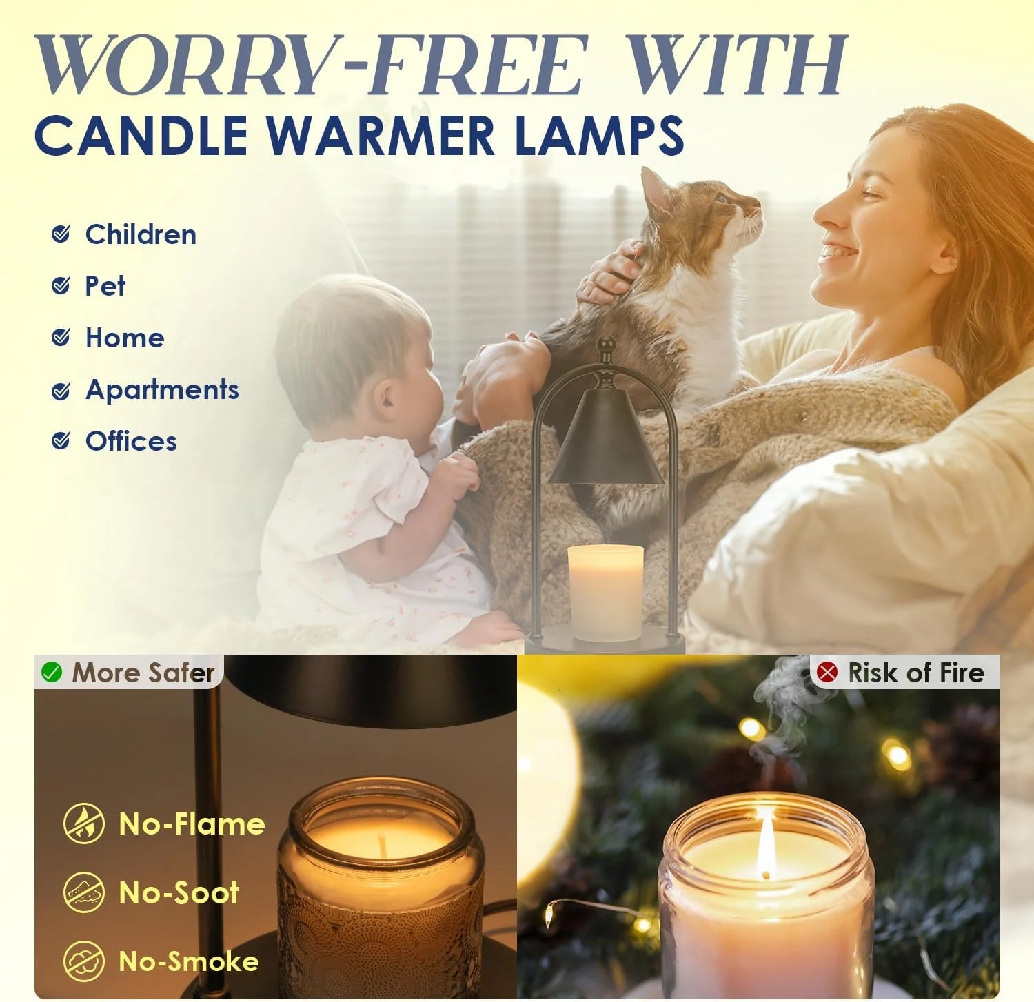 Soilsiu Home Decor Electric Candle Warmer Lamp, Black